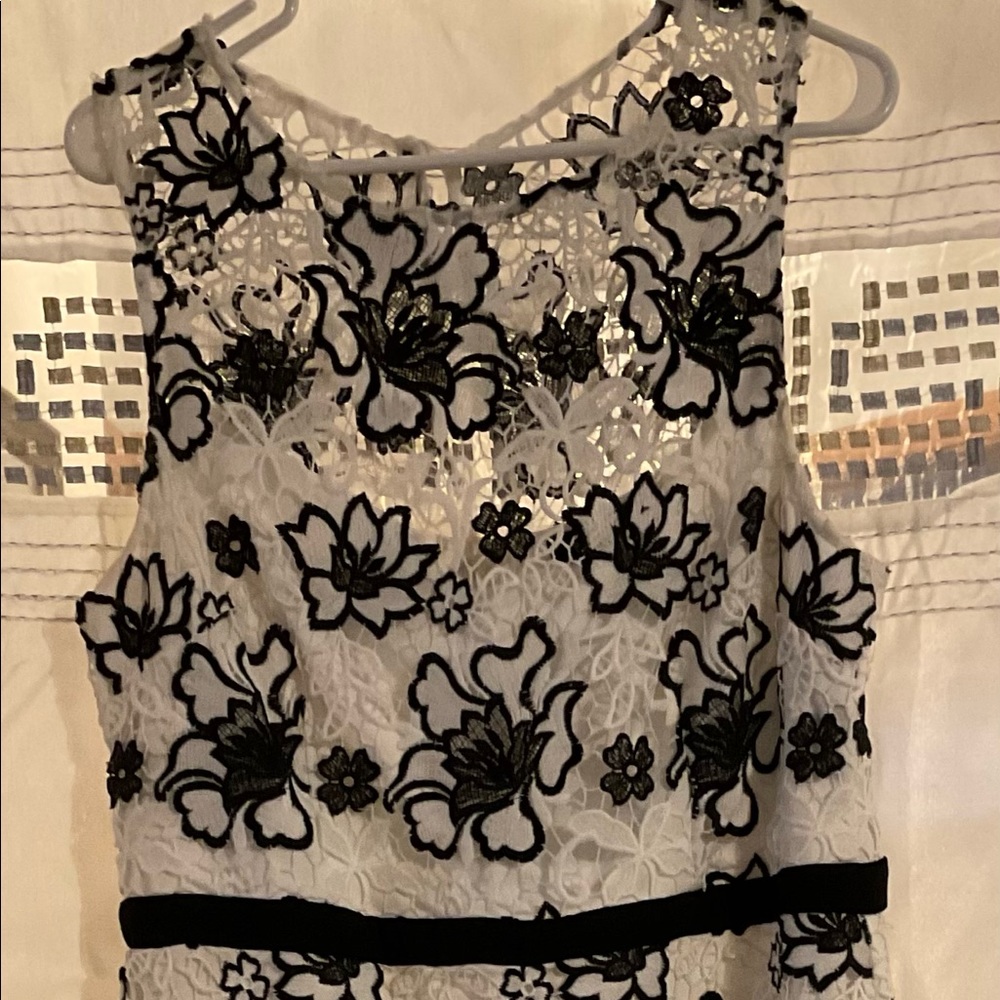 Beautiful white and black crocheted dress.